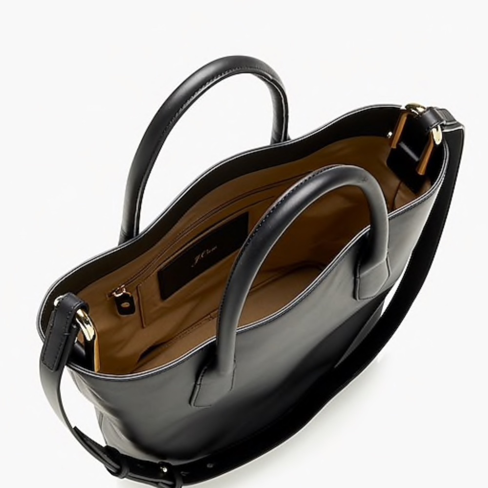 J Crew Harper Leather Tote Handbag Purse NEW - Picture 2 of 5